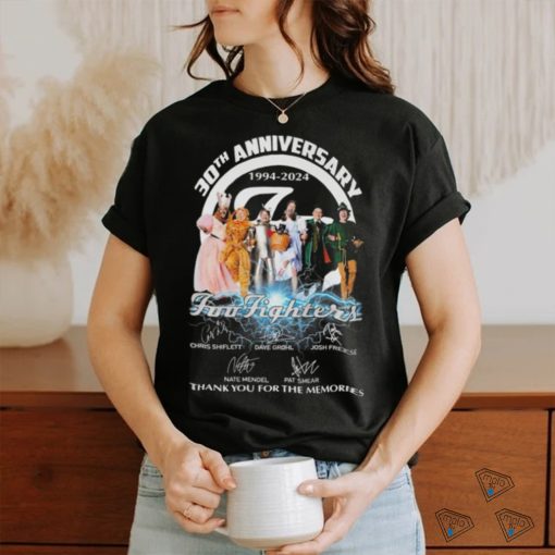 Official 30th Anniversary 1994 2024 Foo Fighters Thank You For The Memories Signatures Shirt