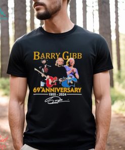Official Barry Gibb 69th Anniversary 1955 2024 Signature T Shirt