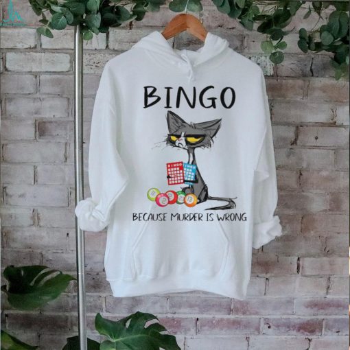 Official Black Cat Bingo Because Murder Is Wrong Shirt