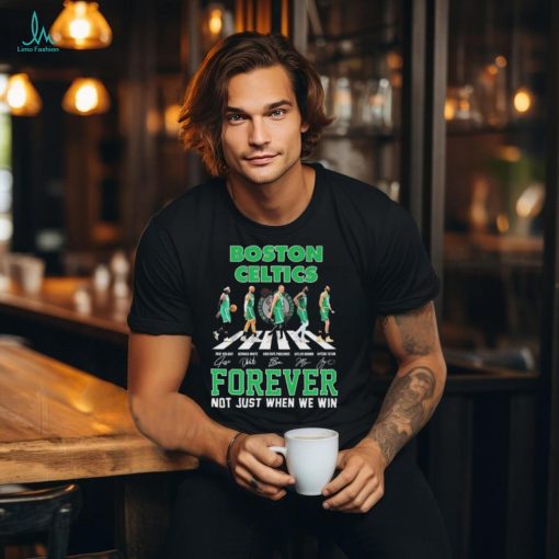 Official Boston Celtics Team Abbey Road Forever Not Just When We Win Signatures Shirt