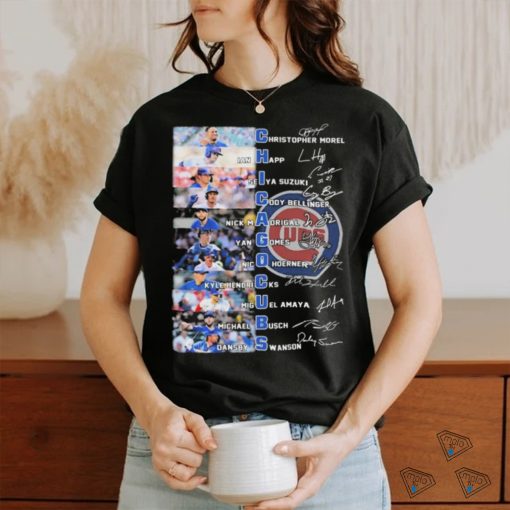 Official Chicago Cubs Baseball Team Players 2024 Signatures Shirt