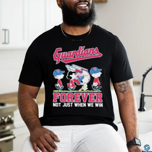 Official Cleveland Guardians x Peanuts Movie Characters Abbey Road Forever Not Just When We Win Shirt