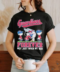Official Cleveland Guardians x Peanuts Movie Characters Abbey Road Forever Not Just When We Win Shirt