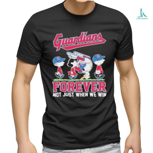 Official Cleveland Guardians x Peanuts Movie Characters Abbey Road Forever Not Just When We Win Shirt