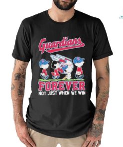 Official Cleveland Guardians x Peanuts Movie Characters Abbey Road Forever Not Just When We Win Shirt