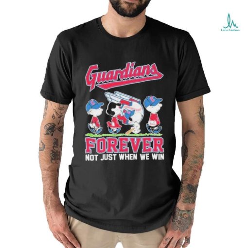 Official Cleveland Guardians x Peanuts Movie Characters Abbey Road Forever Not Just When We Win Shirt