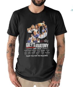 Official Grey’s Anatomy 2005 2024 Thank You For The Memories signatures T Shirt