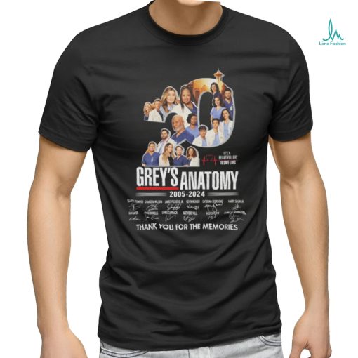 Official Grey’s Anatomy 2005 2024 Thank You For The Memories signatures T Shirt