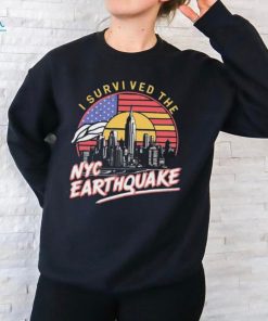Official I Survived The NYC Earthquake Retro Sunset T Shirt