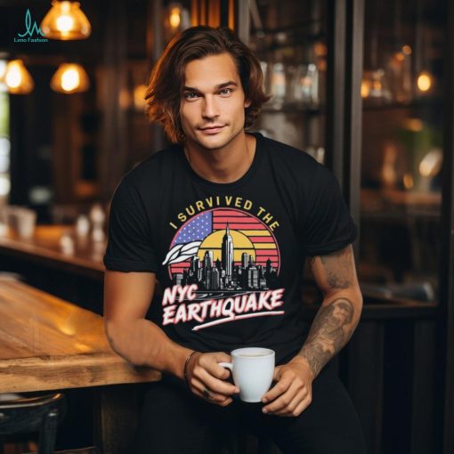 Official I Survived The NYC Earthquake Retro Sunset T Shirt