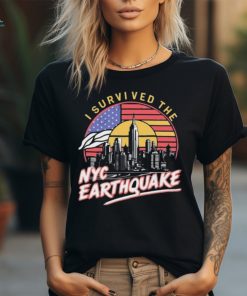 Official I Survived The NYC Earthquake Retro Sunset T Shirt