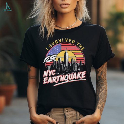 Official I Survived The NYC Earthquake Retro Sunset T Shirt