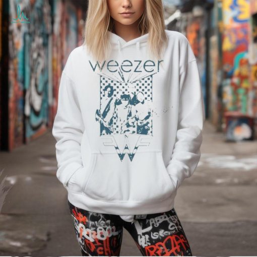 Official Jane Weezer Blue Checkered Ivory photos vintage t shirt