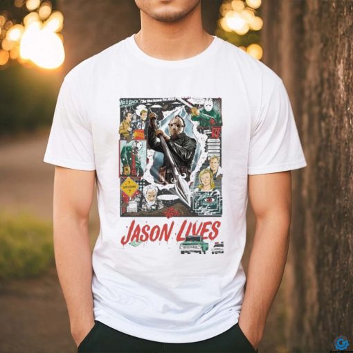 Official Jason Voorhees Camp Blood Jason Lives He’s Back The Man Behind The Mask 2024 T shirt