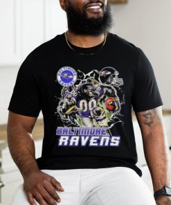 Official Mascot Breaking Through Wall Baltimore Ravens Vintage T shirt