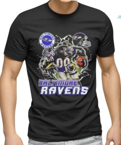 Official Mascot Breaking Through Wall Baltimore Ravens Vintage T shirt