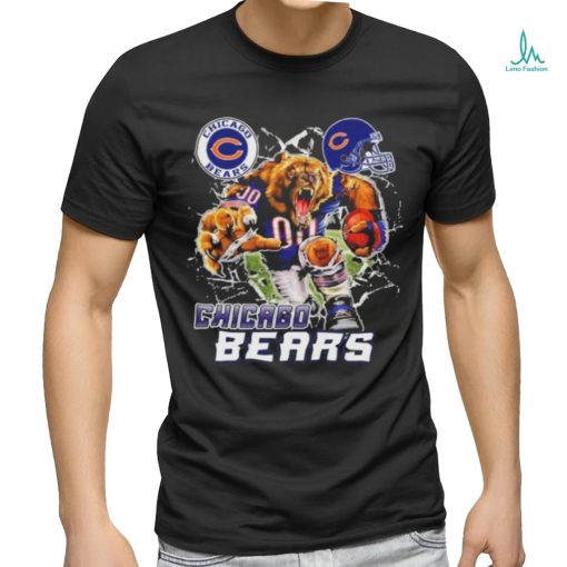 Official Mascot Breaking Through Wall Chicago Bears Vintage T shirt