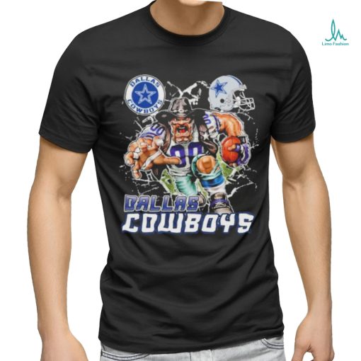 Official Mascot Breaking Through Wall Dallas Cowboys Vintage T shirt