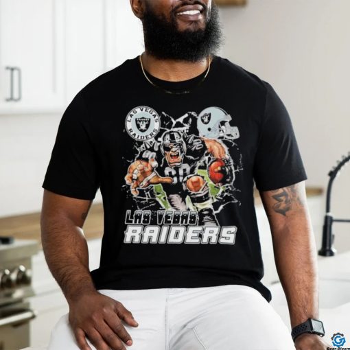 Official Mascot Breaking Through Wall Las Vegas Raiders Vintage T shirt