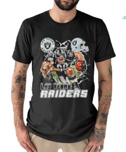 Official Mascot Breaking Through Wall Las Vegas Raiders Vintage T shirt