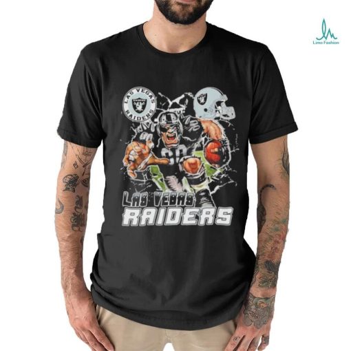 Official Mascot Breaking Through Wall Las Vegas Raiders Vintage T shirt