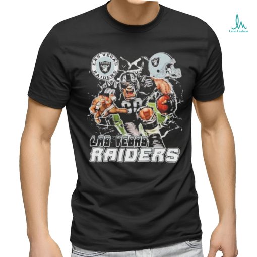 Official Mascot Breaking Through Wall Las Vegas Raiders Vintage T shirt
