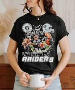 Official Mascot Breaking Through Wall Las Vegas Raiders Vintage T shirt