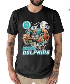 Official Mascot Breaking Through Wall Miami Dolphins Vintage T shirt