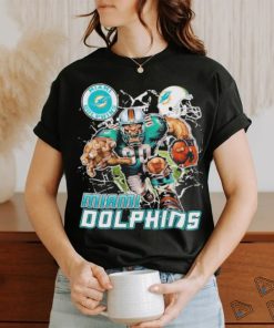 Official Mascot Breaking Through Wall Miami Dolphins Vintage T shirt