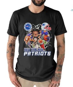 Official Mascot Breaking Through Wall New England Patriots Vintage T shirt