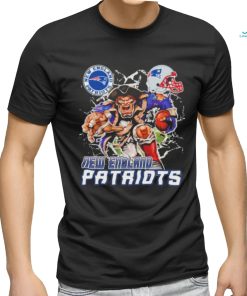 Official Mascot Breaking Through Wall New England Patriots Vintage T shirt