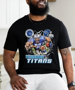 Official Mascot Breaking Through Wall Tennessee Titans Vintage T shirt