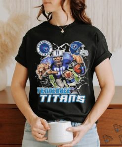 Official Mascot Breaking Through Wall Tennessee Titans Vintage T shirt