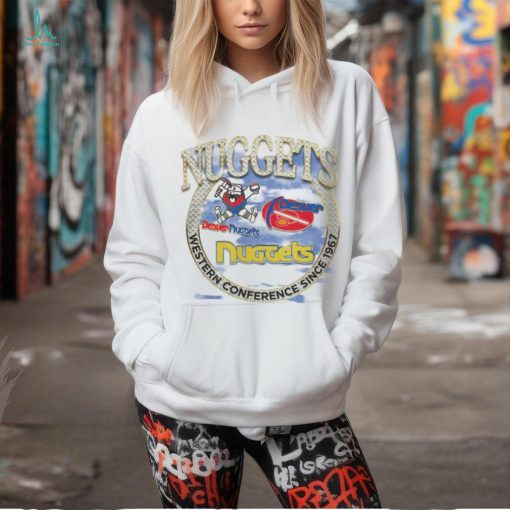 Official Mitchell & Ness Tan Denver Nuggets Hardwood Classics Vintage Soul Crown Jewels Tee Shirt