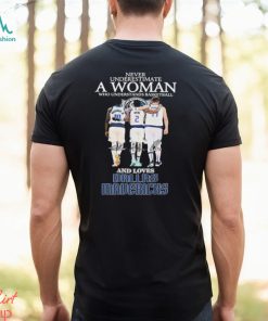 Official Never Underestimate A Woman Who Loves Dallas Mavericks signatures shirt