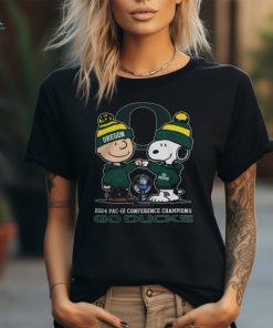 Official Peanuts Snoopy And Charlie Brown Oregon Ducks 2024 Pac 12 Conference Champions Tee Shirt