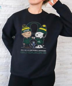 Official Peanuts Snoopy And Charlie Brown Oregon Ducks 2024 Pac 12 Conference Champions Tee Shirt