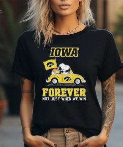 Official Peanuts Snoopy And Woodstock Iowa Hawkeyes National Championship On Car Forever Not Just When We Win Shirt