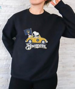 Official Peanuts Snoopy And Woodstock Milwaukee Brewers On Car 2024 Shirt