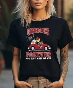 Official Peanuts Snoopy And Woodstock South Carolina Gamecocks National Championship On Car Forever Not Just When We Win Shirt