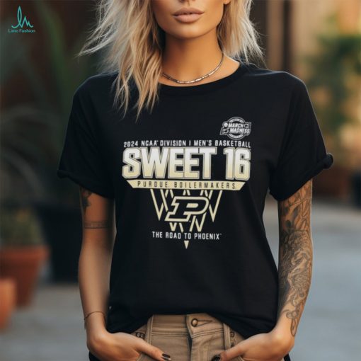 Official Purdue Boilermakers Sweet 16 DI Men’s Basketball 2024 The Road To Phoenix Shirt