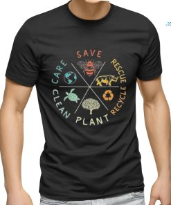 Official Save Bees Rescue Animals Recycle Plastic Earth Day T shirt