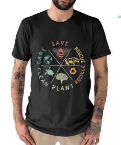 Official Save Bees Rescue Animals Recycle Plastic Earth Day T shirt