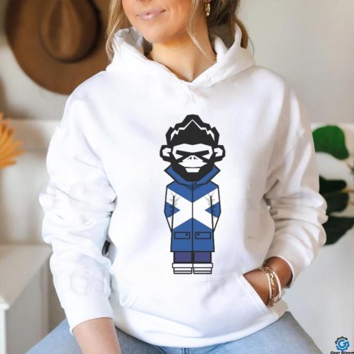 Official Scotland Burnage Monkey Parka T shirt