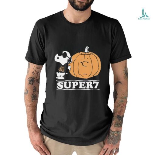 Official Skeleton Snoopy And Charlie Brown Pumpkins Super7 T shirt