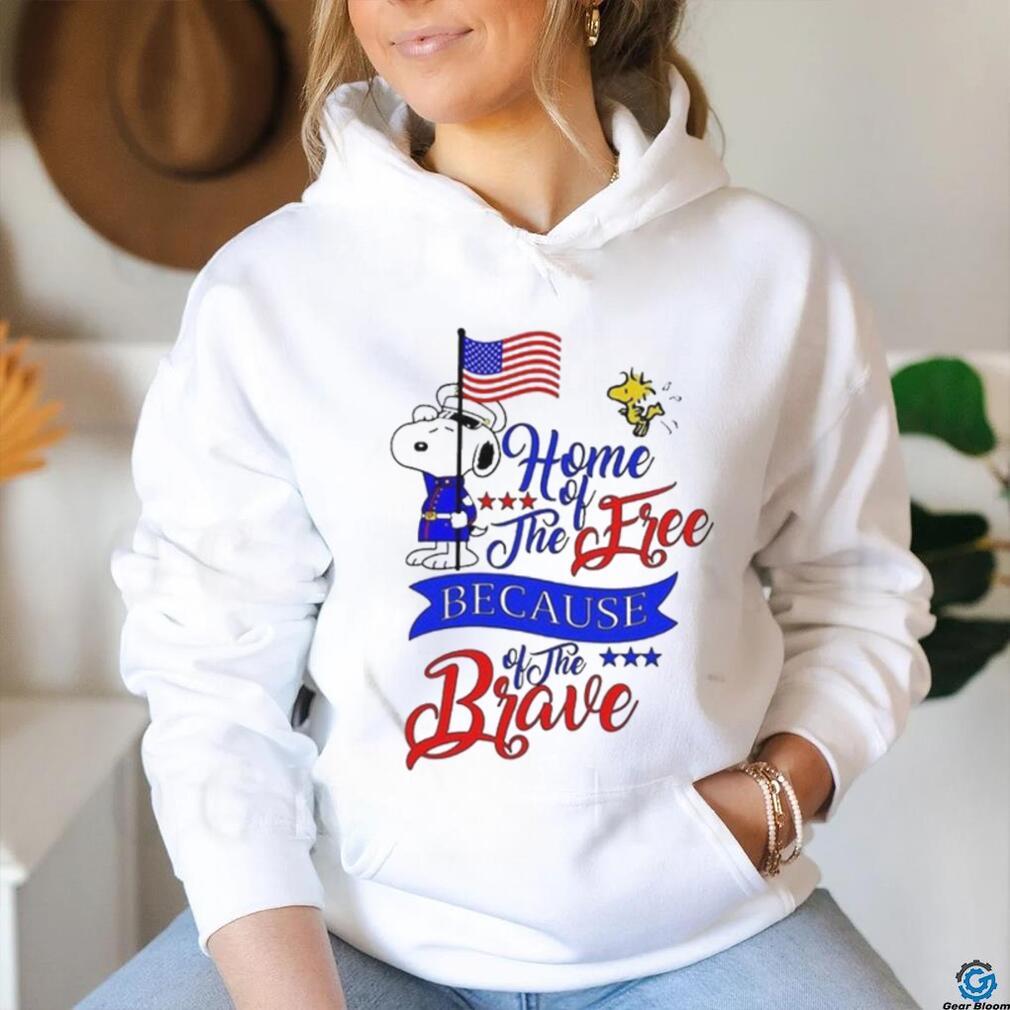 Official Snoopy Home Of The Free Because Of The Brave Independence Day T shirt Official Snoopy Home Of The Free Because Of The Brave Independence Day T shirt