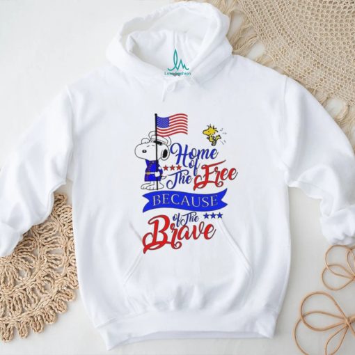 Official Snoopy Home Of The Free Because Of The Brave Independence Day T shirt