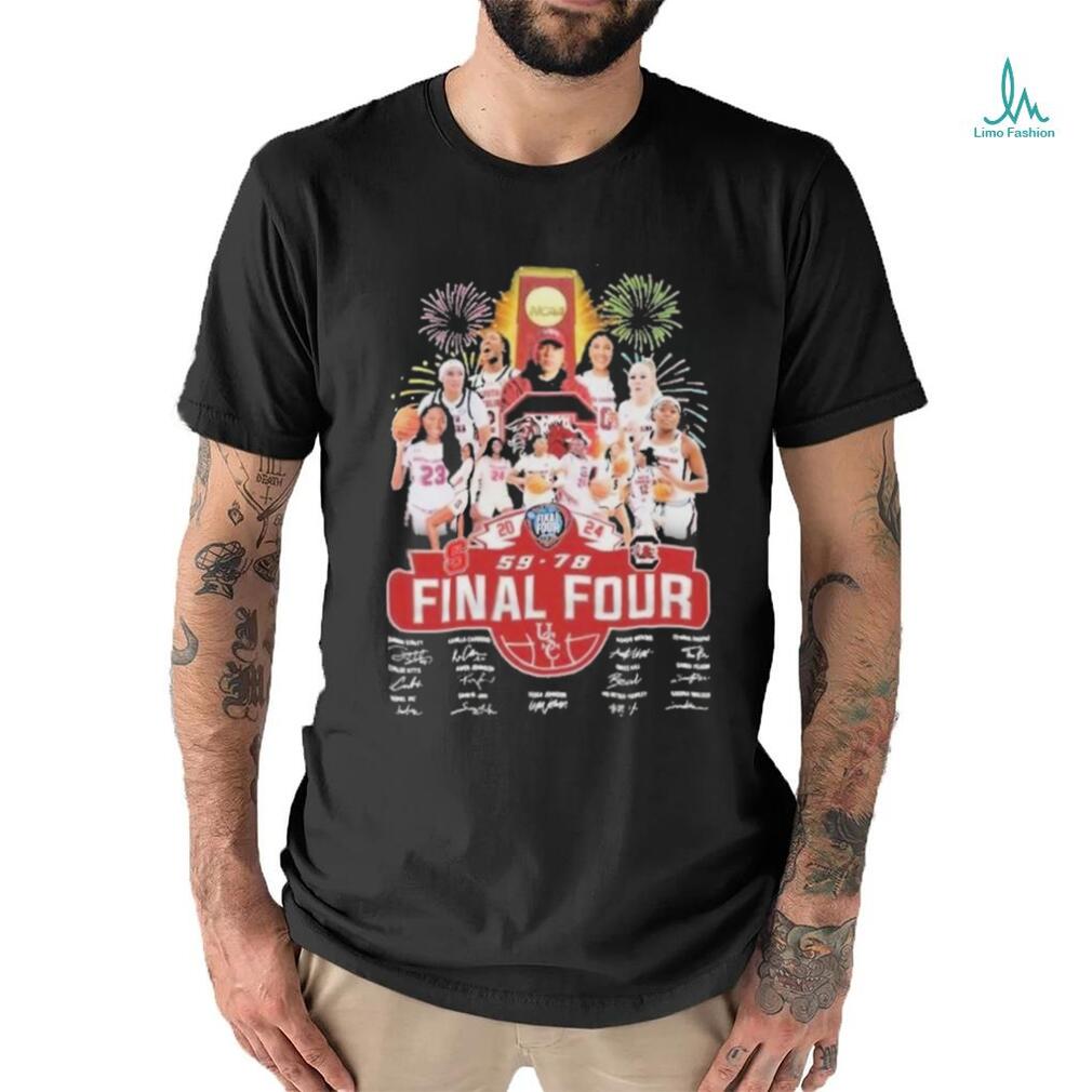 Official South Carolina Gamecocks 78 59 2024 Final Four Winners signatures shirt Official South Carolina Gamecocks 78 59 2024 Final Four Winners signatures shirt