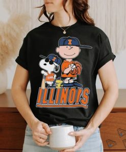 Official The Peanuts Movie Characters Illinois Fighting Illini Baseball Shirt