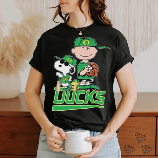 Official The Peanuts Movie Characters Oregon Ducks Baseball Shirt
